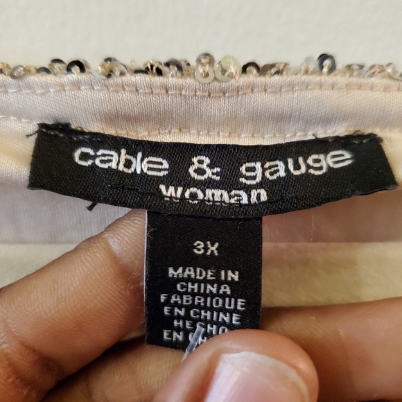 Cable & Gauge sequined top size 3X - Picture 5 of 6